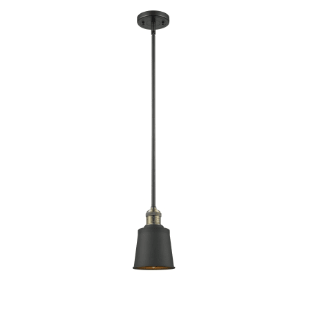 A large image of the Innovations Lighting 201S Addison Black Antique Brass / Matte Black