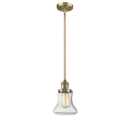 A large image of the Innovations Lighting 201S Bellmont Brushed Brass / Seedy