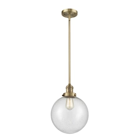 A large image of the Innovations Lighting 201S X-Large Beacon Brushed Brass / Seedy