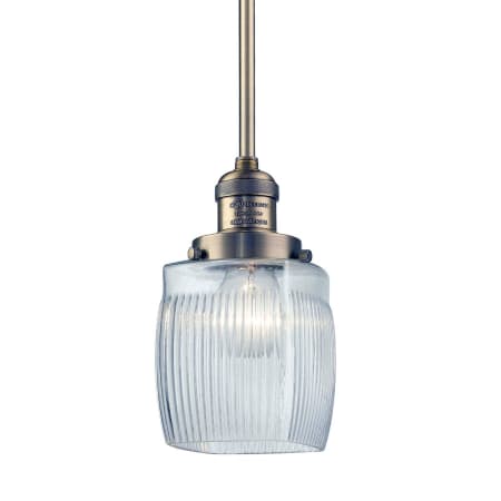 A large image of the Innovations Lighting 201S Colton Brushed Brass / Thick Clear Halophane