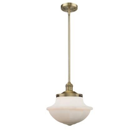 A large image of the Innovations Lighting 201S Large Oxford Brushed Brass / Matte White