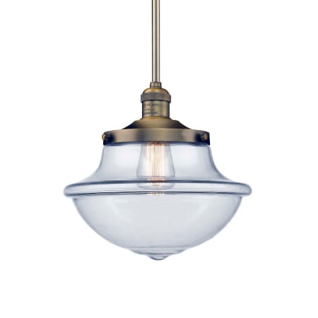 A large image of the Innovations Lighting 201S Oxford Schoolhouse Brushed Brass / Clear