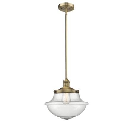 A large image of the Innovations Lighting 201S Large Oxford Brushed Brass / Seedy