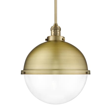 A large image of the Innovations Lighting 201S-16-13 Hampden Pendant Brushed Brass / Clear