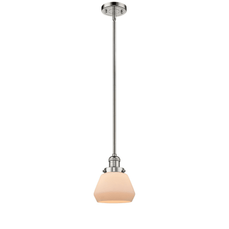 A large image of the Innovations Lighting 201S Fulton Polished Nickel / Matte White Cased