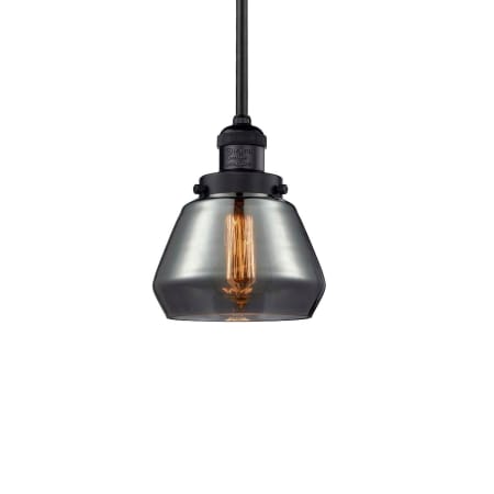 A large image of the Innovations Lighting 201S Fulton Matte Black / Plated Smoked