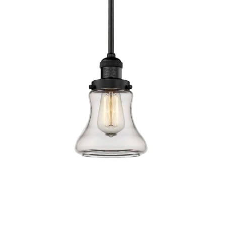 A large image of the Innovations Lighting 201S Bellmont Matte Black / Clear