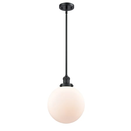 A large image of the Innovations Lighting 201S X-Large Beacon Matte Black / Matte White