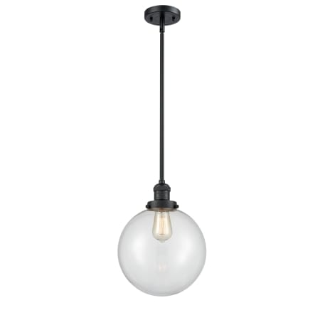 A large image of the Innovations Lighting 201S X-Large Beacon Matte Black / Clear