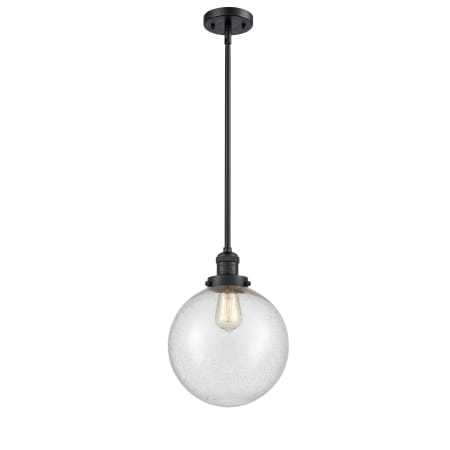 A large image of the Innovations Lighting 201S X-Large Beacon Matte Black / Seedy