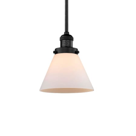 A large image of the Innovations Lighting 201S Large Cone Matte Black / Matte White Cased