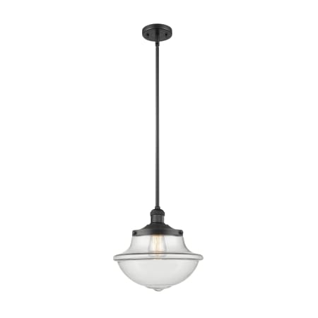 A large image of the Innovations Lighting 201S Large Oxford Matte Black / Clear