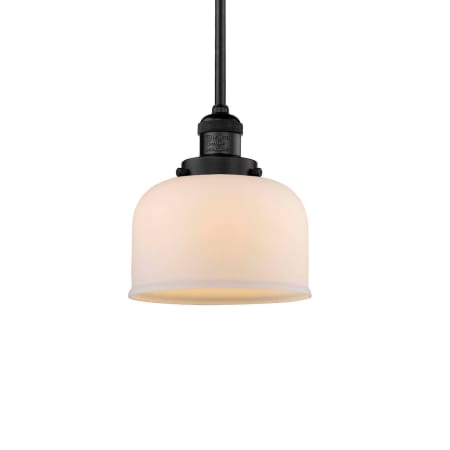 A large image of the Innovations Lighting 201S Large Bell Matte Black / Matte White Cased