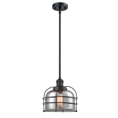 A large image of the Innovations Lighting 201S Large Bell Cage Matte Black / Plated Smoke