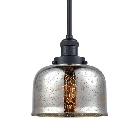 A large image of the Innovations Lighting 201S Large Bell Matte Black / Silver Plated Mercury