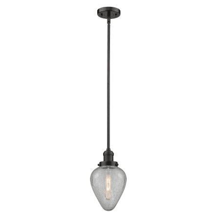 A large image of the Innovations Lighting 201S Geneseo Oiled Rubbed Bronze / Clear Crackle