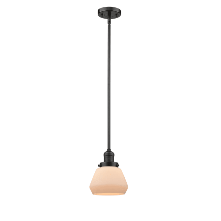 A large image of the Innovations Lighting 201S Fulton Oiled Rubbed Bronze / Matte White Cased