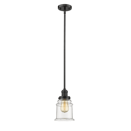 A large image of the Innovations Lighting 201S Canton Oiled Rubbed Bronze / Clear
