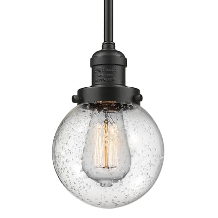 A large image of the Innovations Lighting 201S-6 Beacon Oil Rubbed Bronze / Seedy