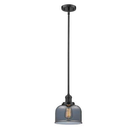 A large image of the Innovations Lighting 201S Large Bell Oiled Rubbed Bronze / Smoked