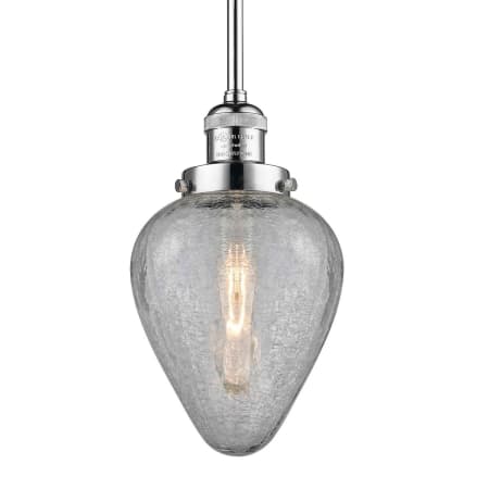 A large image of the Innovations Lighting 201S Geneseo Polished Chrome / Clear Crackle