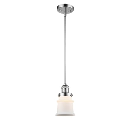 A large image of the Innovations Lighting 201S Small Canton Polished Chrome / Matte White