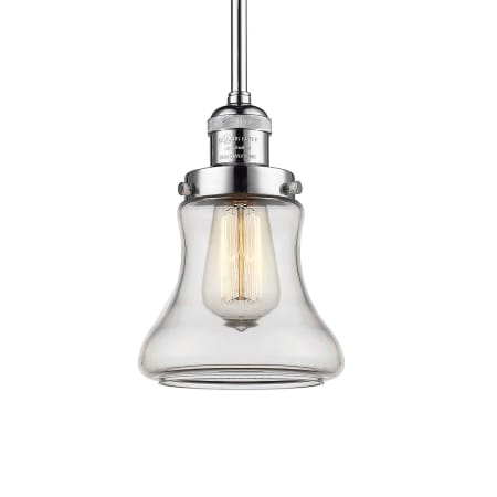 A large image of the Innovations Lighting 201S Bellmont Polished Chrome / Clear