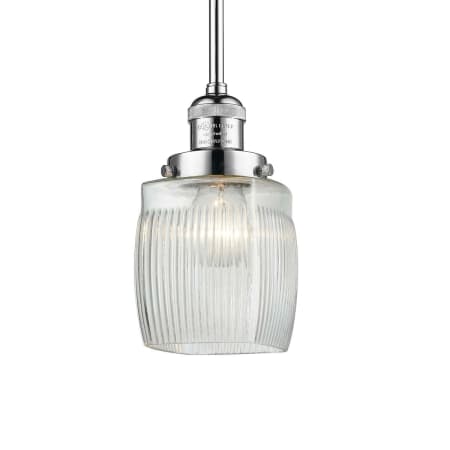 A large image of the Innovations Lighting 201S Colton Polished Chrome / Thick Clear Halophane