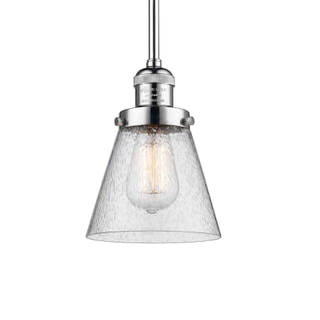 A large image of the Innovations Lighting 201S Small Cone Polished Chrome / Seedy