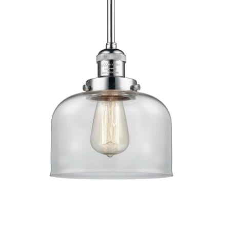 A large image of the Innovations Lighting 201S Large Bell Polished Chrome / Clear