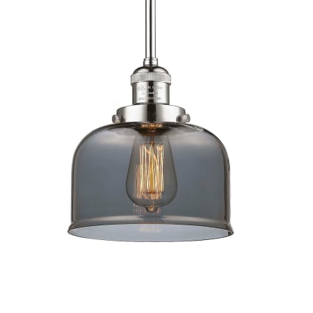 A large image of the Innovations Lighting 201S Large Bell Polished Chrome / Plated Smoked