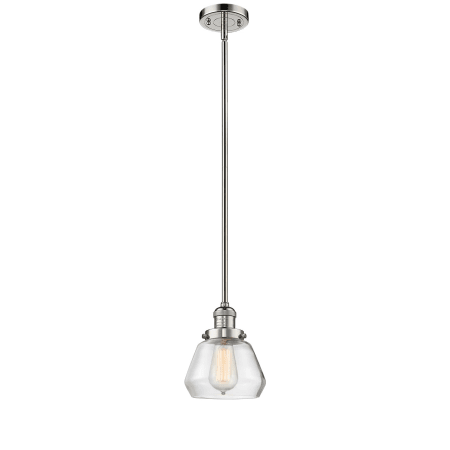 A large image of the Innovations Lighting 201S Fulton Polished Nickel / Clear