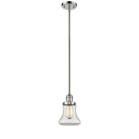 A large image of the Innovations Lighting 201S Bellmont Polished Nickel / Clear
