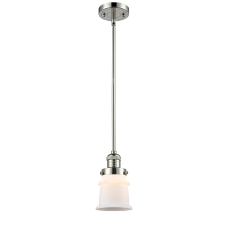 A large image of the Innovations Lighting 201S Small Canton Polished Nickel / Matte White