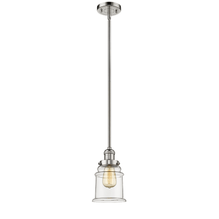 A large image of the Innovations Lighting 201S Canton Polished Nickel / Clear