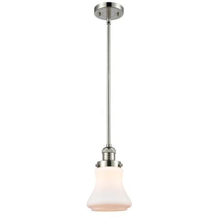 A large image of the Innovations Lighting 201S Bellmont Polished Nickel / Matte White