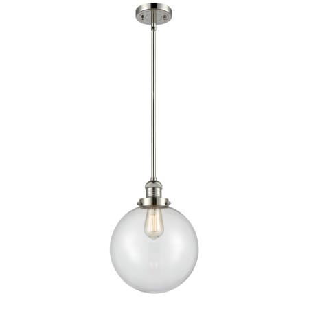 A large image of the Innovations Lighting 201S X-Large Beacon Polished Nickel / Clear