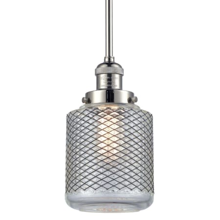 A large image of the Innovations Lighting 201S Stanton Polished Nickel / Vintage Wire Mesh