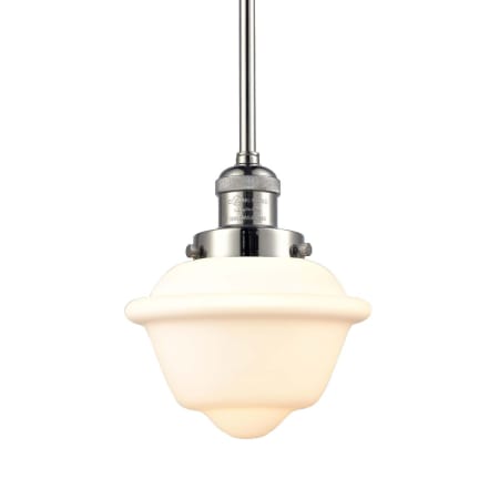 A large image of the Innovations Lighting 201S Small Oxford Polished Nickel / Matte White Cased