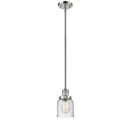 A large image of the Innovations Lighting 201S Small Bell Polished Nickel / Seedy