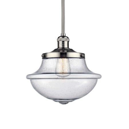 A large image of the Innovations Lighting 201S Oxford Schoolhouse Polished Nickel / Seedy