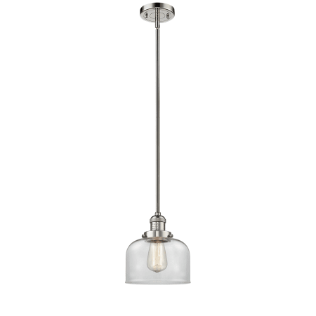 A large image of the Innovations Lighting 201S Large Bell Polished Nickel / Clear