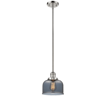A large image of the Innovations Lighting 201S Large Bell Polished Nickel / Smoked