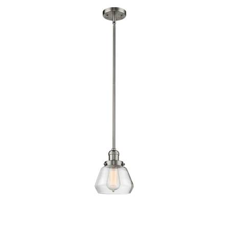 A large image of the Innovations Lighting 201S Fulton Brushed Satin Nickel / Clear