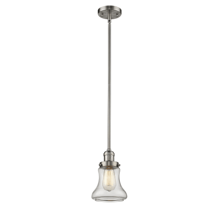 A large image of the Innovations Lighting 201S Bellmont Brushed Satin Nickel / Clear