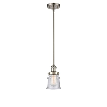A large image of the Innovations Lighting 201S Small Canton Brushed Satin Nickel / Seedy