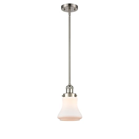 A large image of the Innovations Lighting 201S Bellmont Brushed Satin Nickel / Matte White