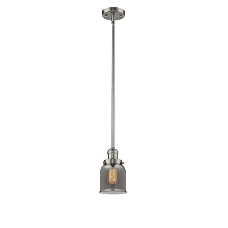 A large image of the Innovations Lighting 201S Small Bell Brushed Satin Nickel / Smoked