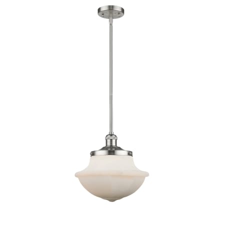 A large image of the Innovations Lighting 201S Large Oxford Brushed Satin Nickel / Matte White