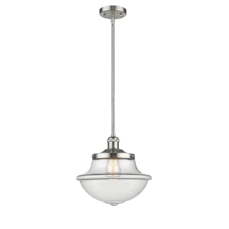 A large image of the Innovations Lighting 201S Large Oxford Brushed Satin Nickel / Clear